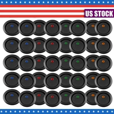 40PCS ROCKER SWITCH Toggle 12V Led Light Car Auto Boat Round ON/OFF SPST 20 AMP