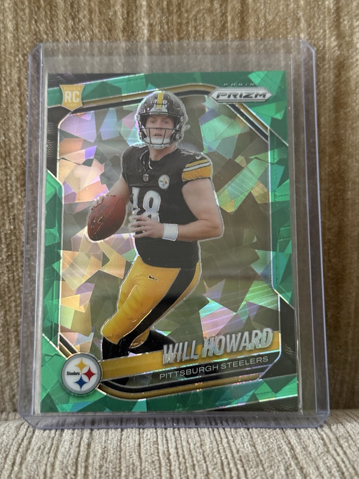 2025 Panini Prizm Football #367 Will Howard Green Ice SSP Rookie RC Steelers