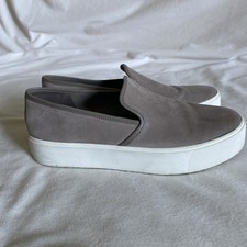 Vince. Women Size 8 M 38 Brenden-B Gray Suede Comfort Platform Slip On Sneaker