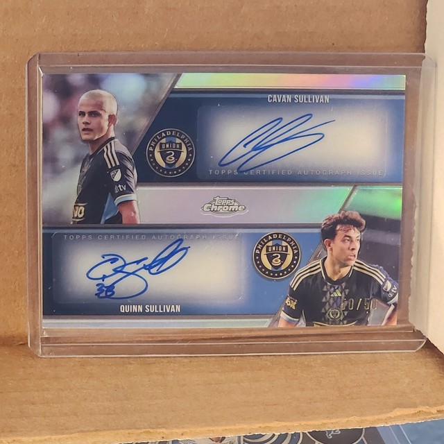 Cavan & Quinn Sullivan 2025 Topps Chrome MLS Chrome Dual Auto 50/50 Philadelphia