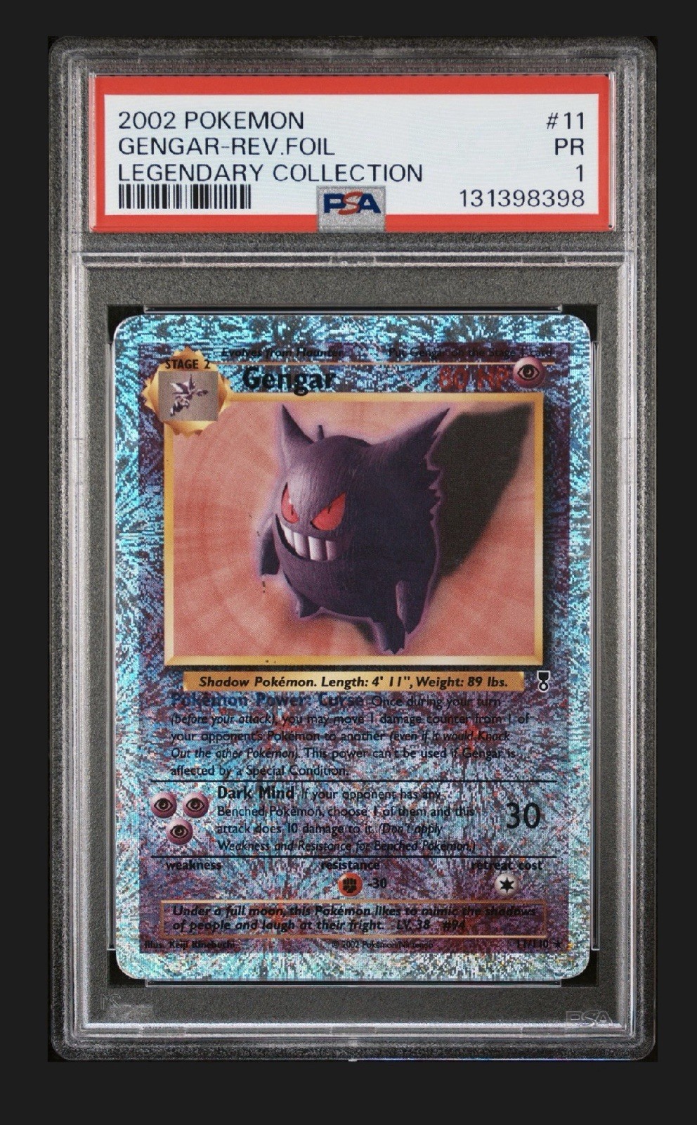 Gengar 11/110 Legendary Collection Reverse Holo psa 1