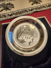 Franklin Mint .925 Sterling Silver Collector Plate "Skating On The Brandywine"  