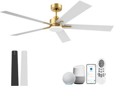 Large 72" Smart Ceiling Fan with Lights, Remote WiFi Control, Dimmable 5 Blade