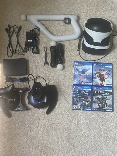 Sony PSVR CUH-ZVR2 BUNDLE + Aim Controller, HOTAS, 4 VR Games, Demo Disc