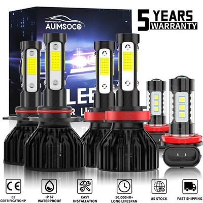 For Jeep Compass Utility 4-Door 2.4L 2014-2022 LED Headlight+Fog Light Bulbs 6pc