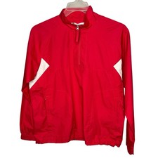 Nike Golf Fit Storm Lightweight Zip Collar Pink/White Women s Windbreaker Sz M