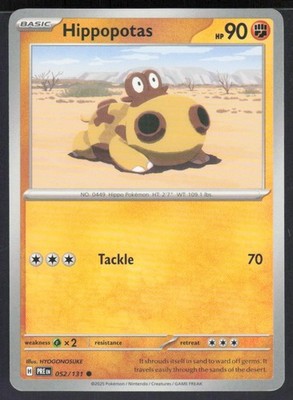 2025 Scarlet & Violet Series - Prismatic Evolutions Hippopotas Common #52
