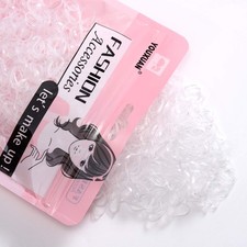 Elastic Hair Ties Non-slip Rubber Hair Bands Clear 1000-Pack