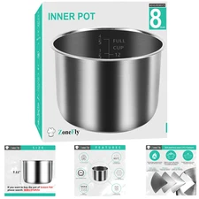 Replacement Inner Pot 18/8 Stainless Steel 8Qt Pressure Cooker PPC772 PPC780