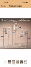 Clear Glass Cylinder Hurricane Candle Holders Set of 3 16.2/14/12in Pillar