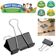 10 Pcs Extra Large 2-Inch Binder Clips - Rust-Resistant Steel for Office Use