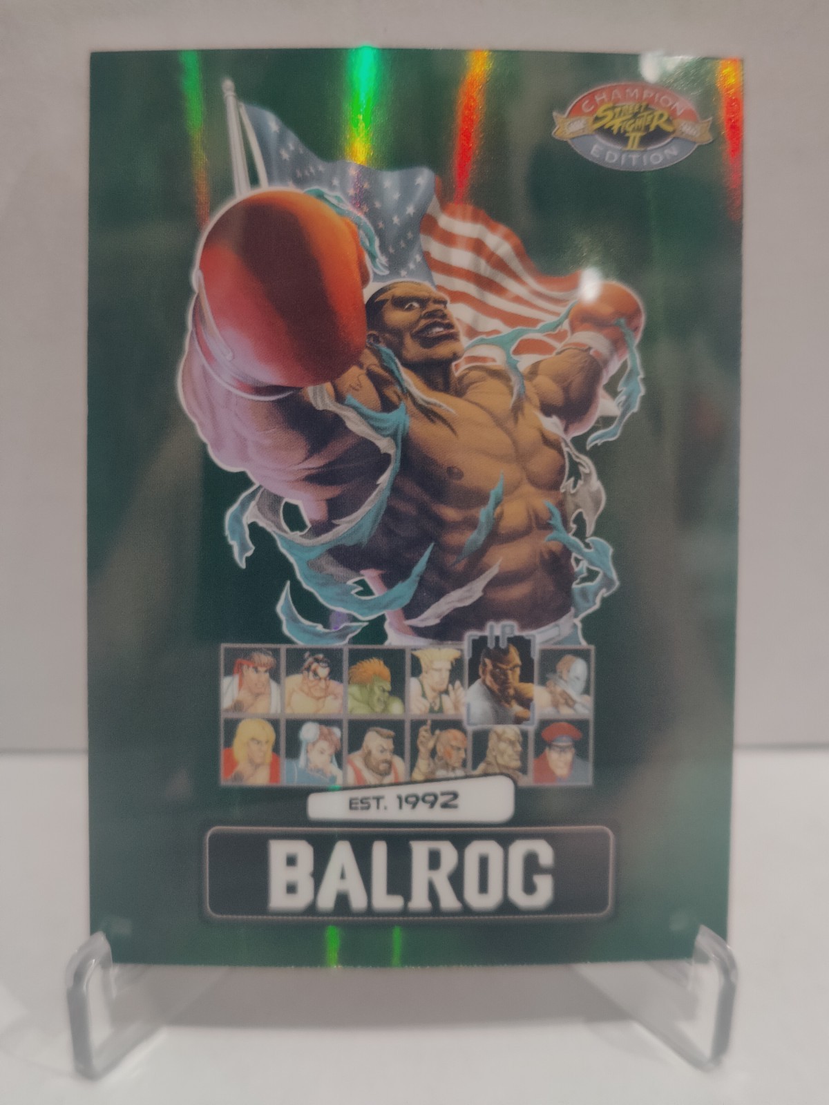 Street Fighter 2: Champion Edition PSA Promo Card Balrog Green Parallel /100