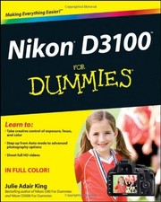 NIKON D3100 FOR DUMMIES By Julie Adair King *Excellent Condition*