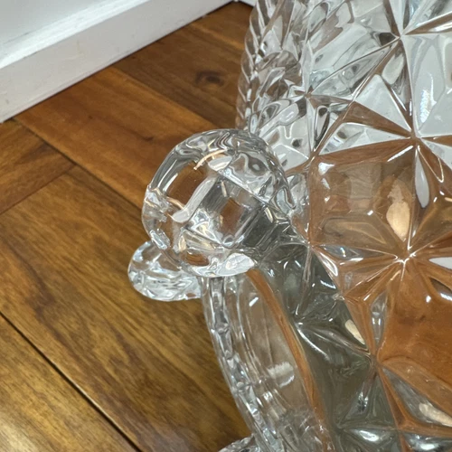 Cristal D’Arques Longchamp Crystal 11” Footed Fruit Bowl France Vintage - Picture 5 of 8