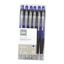 Soft-Grip Retractable Ballpoint Pens, Medium Point, 1.0 mm, Blue Barrel, Blue