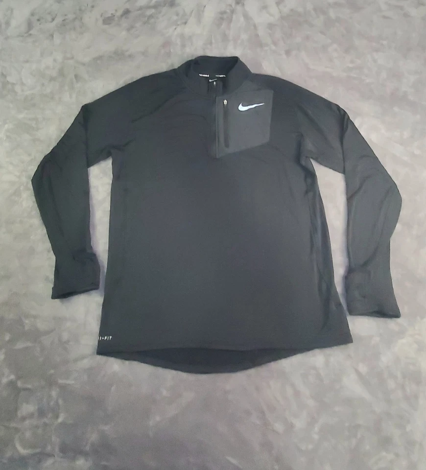 Pullover Nike Running Talla L Therma Sphere Element 1/4 Cremallera Para Hombre Negro C28-52 Foto 2 de 4