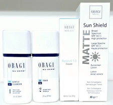 OBAGI Gentle Cleanser &Toner & Retinol 1.0 Cream & Sunshield Matte SET