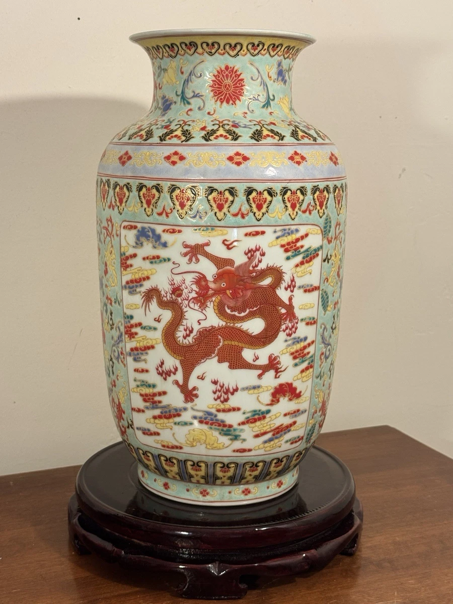 【時代古作品❗】中国古陶磁器　清代～民国期　清朝民窯　色絵　草花の図　大瓶　花入 Chinese Ceramics – China Online Museum