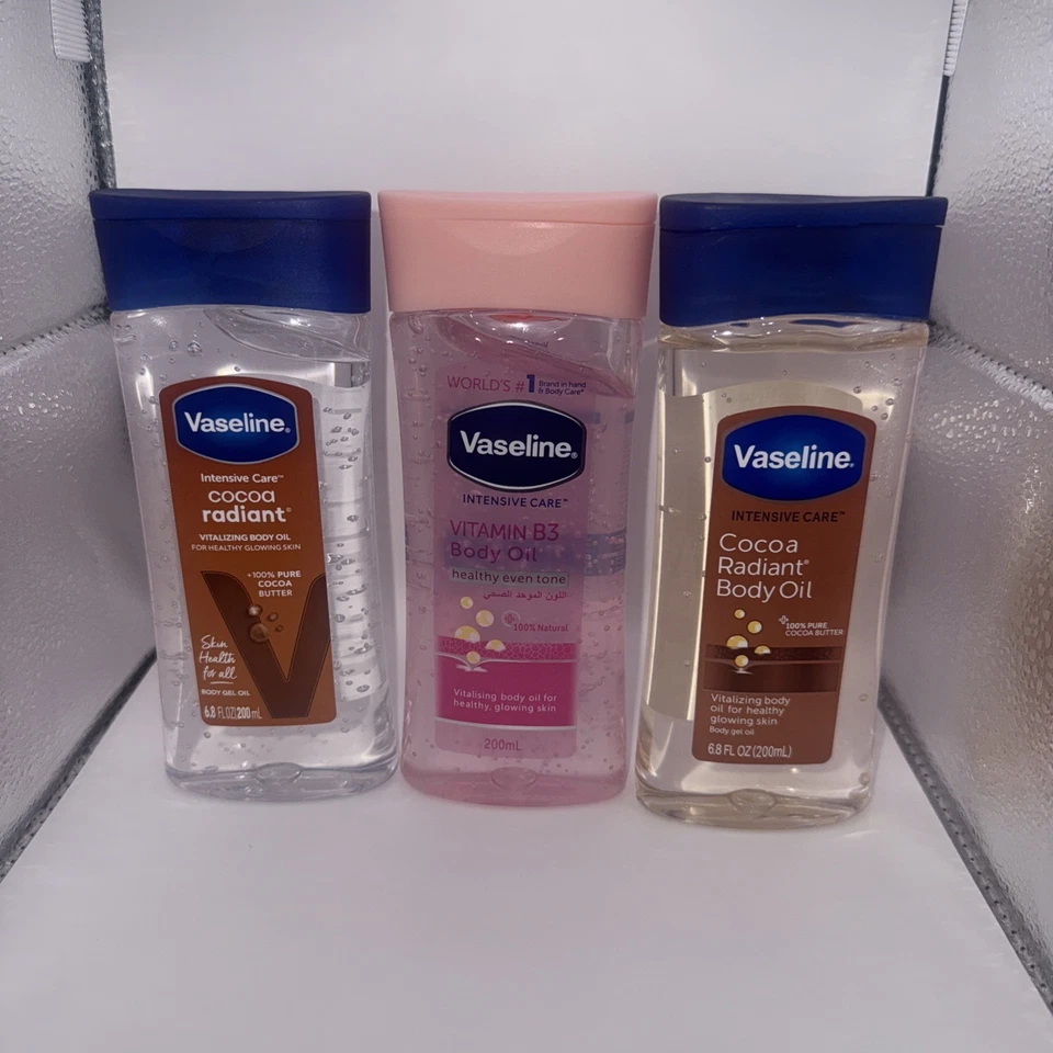 3pack Vaseline Intensive Care Cocoa Radiant for Glowing Skin Body Gel Oil 6.8Oz - Image 3 of 4