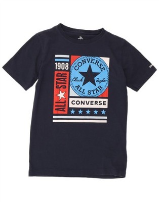 Converse Jungen Grafik T-Shirt Oberteil 12-13 Jahre Large marineblau Baumwolle CX06