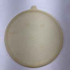 Tupperware Round Lid 228 X Replacement Beige Clear Plastic Tab Made in USA