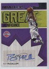 2016-17 Panini NBA Hoops Great SIGnificance Ray McCallum #70 Auto 15ou