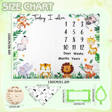 Baby Milestone Blanket Boy Animals Monthly Safari Growth Newborn Photography