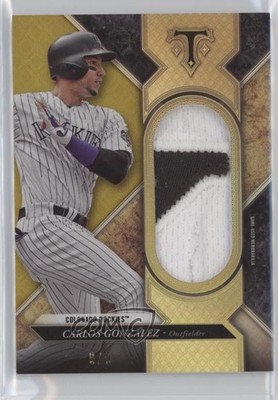 2017 Topps Triple Threads Single Jumbo Relics Gold 9/9 Carlos Gonzalez s3g