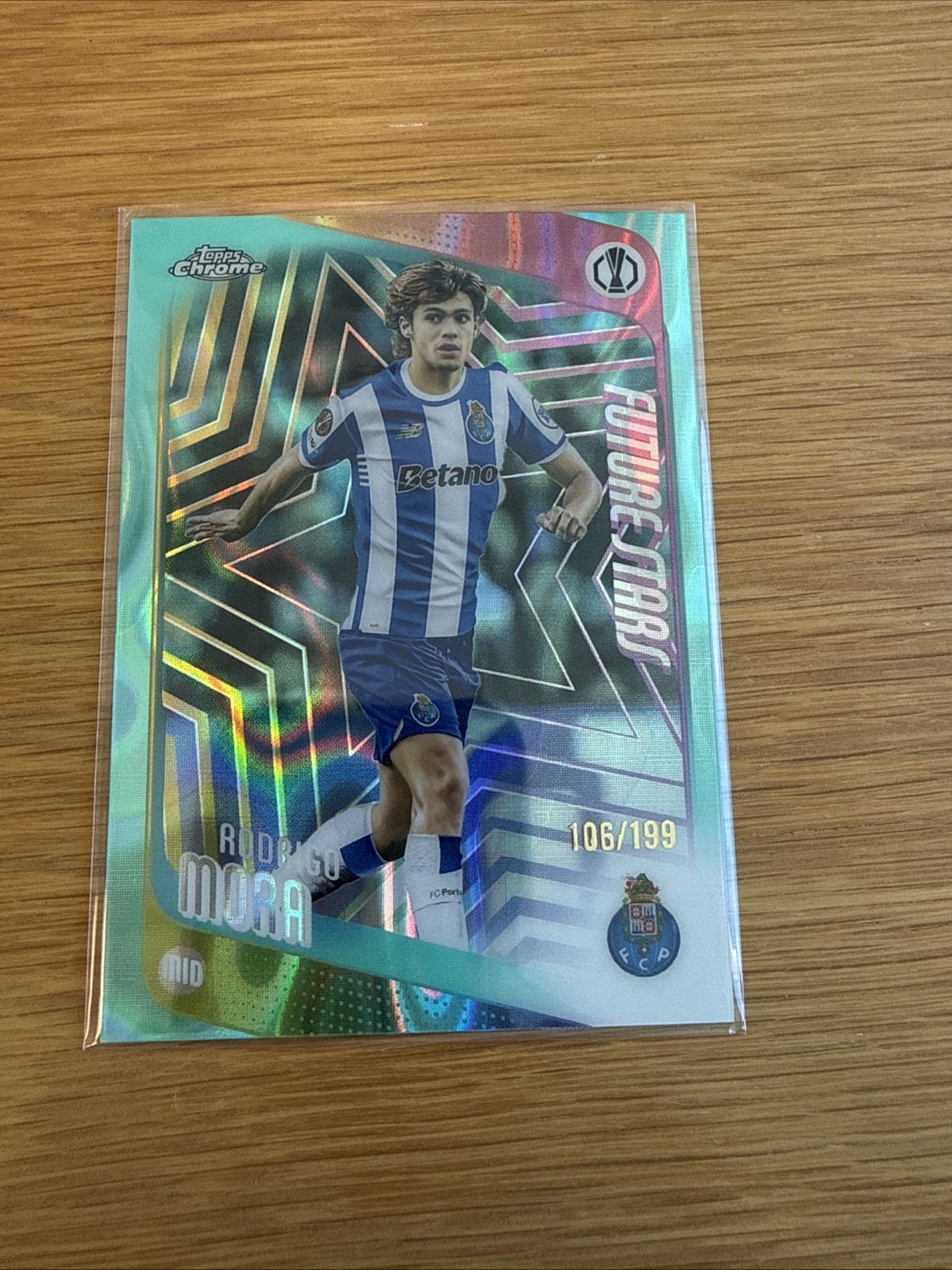 RODRIGO MORA 2025-26 TOPPS CHROME UEFA TEAL LAVA REFRACTOR /199 #83