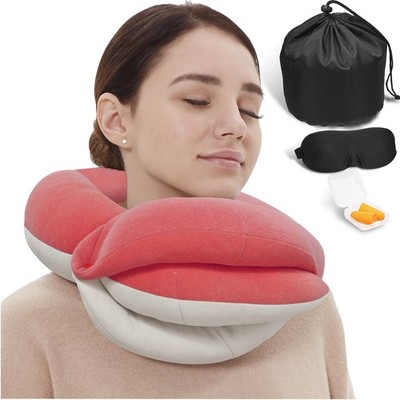 Travel Neck Pillows for Airplanes, Memory Foam 360° Head Support Sleep for Lo...