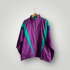 Vintage 90s Adidas Originals Trefoil  Nylon Windbreaker  Purple Teal Size L