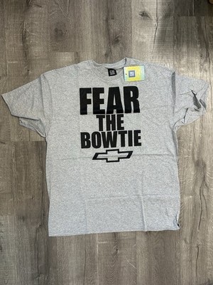 General Motors Mens Size 2XL Fear The Bowtie Gray Short Sleeve Crew Neck T Shirt