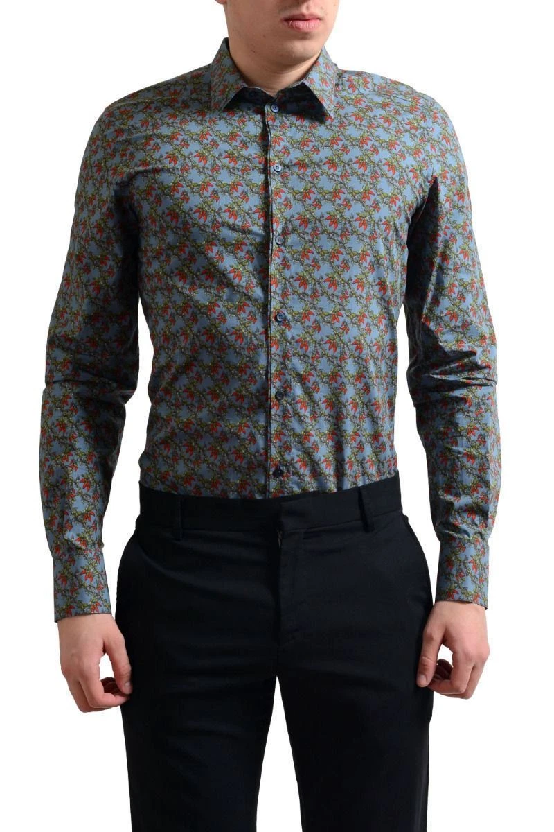 Chemise Homme Dolce&Gabbana D&G Multicolore Manches Longues - Taille US 15 (IT 38), Neuve Avec étiquette
