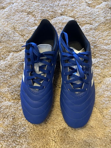 Boys Size 6 Youth Blue White Adidas Soccer Cleats Used Condition - Picture 1 of 8