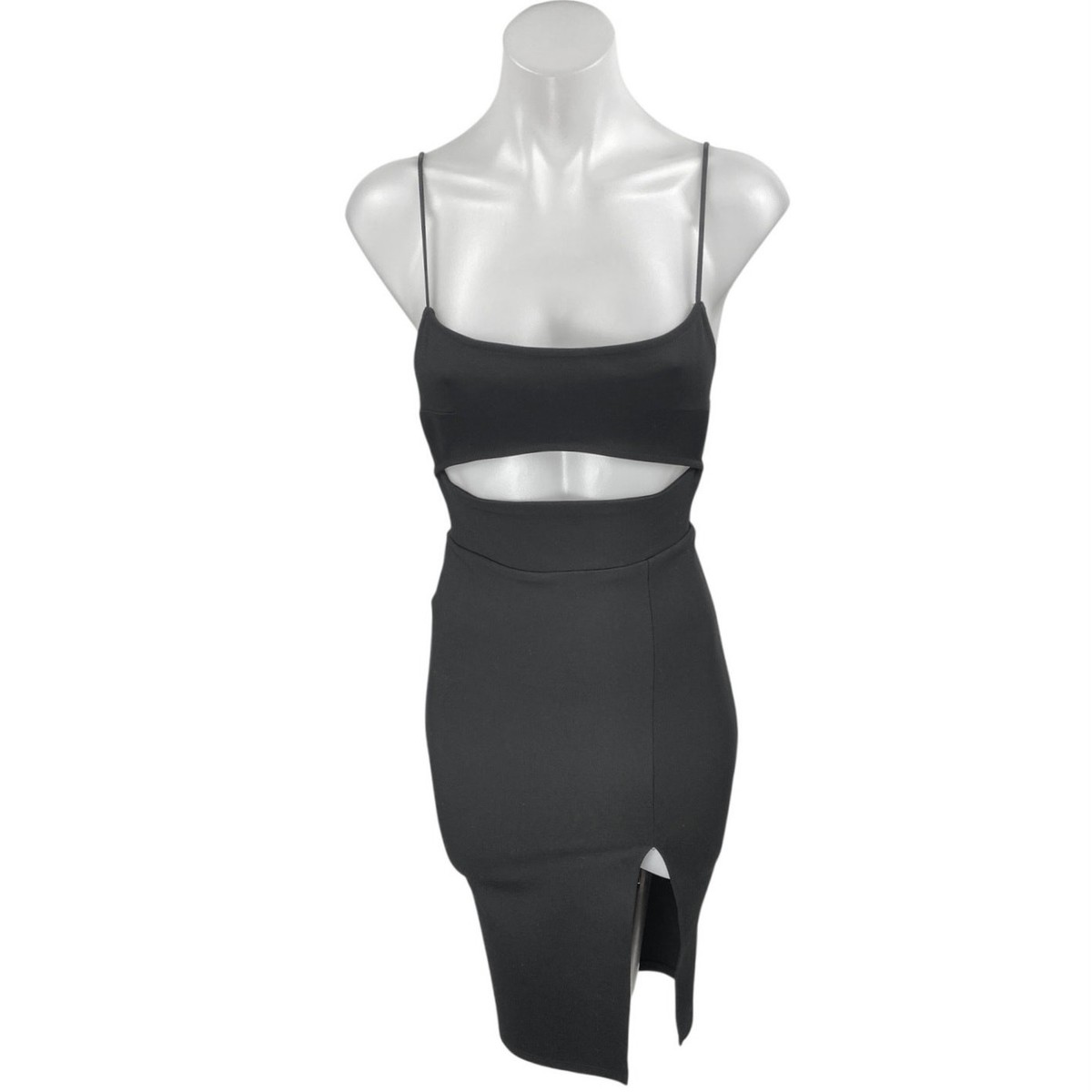 Superdown Women's Black Sleeveless Cami Cutout Slit Mini Bodycon Dress Size  XS | eBay