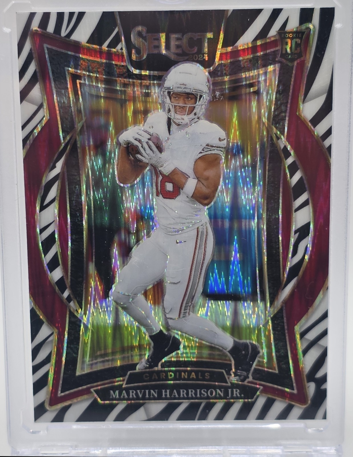 2024 Panini Select Marvin Harrison Jr. #28 Concourse Zebra Prizm Shock RC