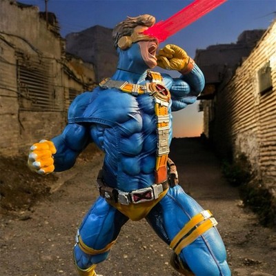 Cyclops X-Men Comic Book Heroes Blue Yellow Red Resin Figure