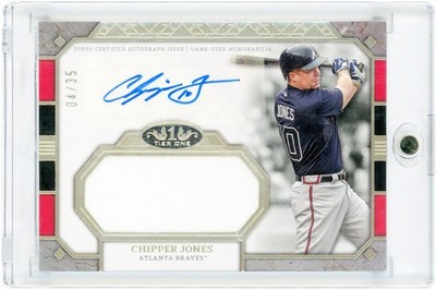 Autographed Chipper Jones Braves Baseball Slabbed Card Item#14609160 COA