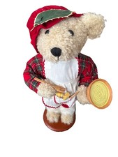 Vintage- Plush Christmas Chef Baker Bear Country Table Decor Plaid