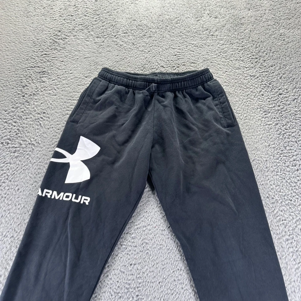 Pantalones de chándal Under Armour juveniles XL negros mezcla de algodón elásticos bolsillos Foto 2 de 4