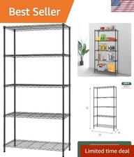 Commercial Metal Shelf: 36" W x 14" D x 72" H, Strong Adjustable 1250 lbs Rack