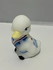 Fenton Opal Satin Nautical Patriotic Duck Sailor glass hand painted figurine USA
