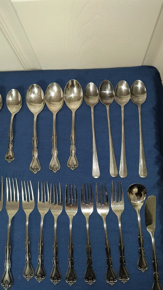 Juego de cubiertos 37 piezas NORITAKE 18-8 acero inoxidable Japón Sylvia servicio vintage Foto 2 de 4