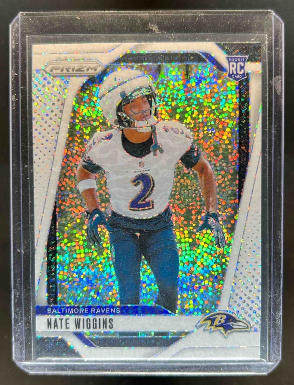 2024 Prizm Nate Wiggins RC White Sparkle SSP Rookie #380 Ravens