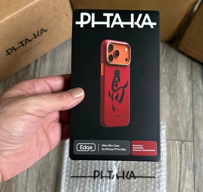 Apple iPhone 17 Pro Max Pitaka Ink Horse Painting Case Carbon Fibre MagSafe Red