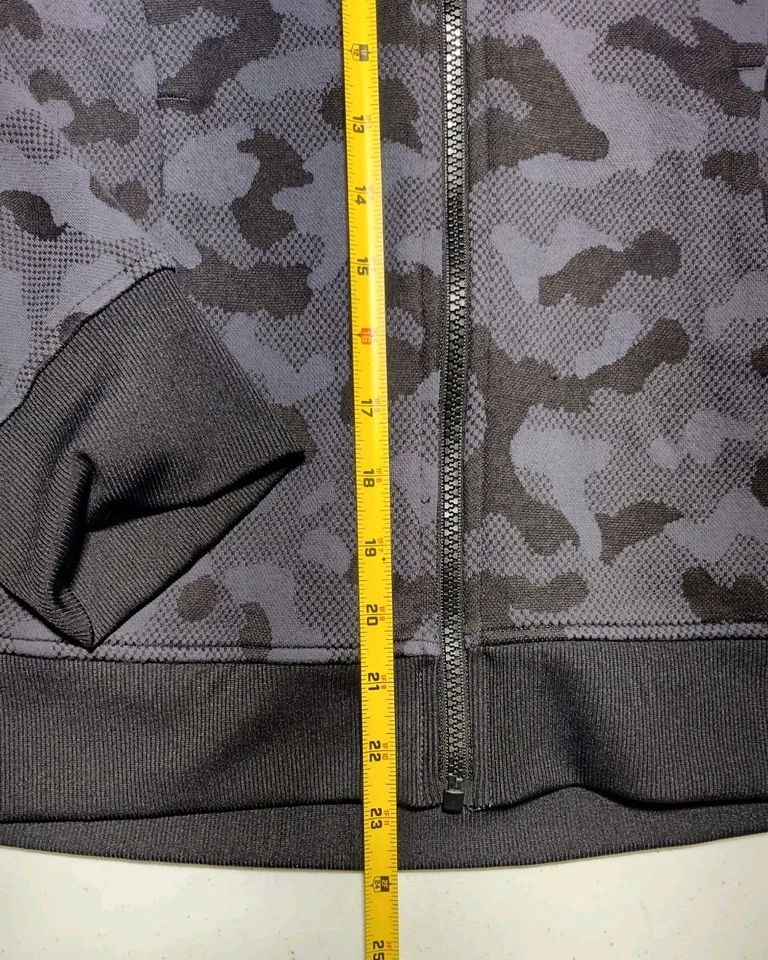 Zyia Active Hoodie Womens Large Black Gray Camo Zip Up Casual Workout Gym - Image 2 of 4