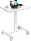 NEWBULIG Standing Height Adjustable Desk Laptop Mobile Rolling Table - White