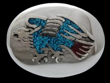 NH11107 VINTAGE 1970s  BALD EAGLE  SOUTHWESTERN DESIGN BELT BUCKLE
