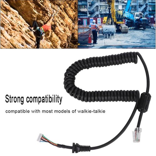 Two-Way Radio Speaker Microphone Cable 6 Pin Replacement Reinforced - Zdjęcie 2 z 9