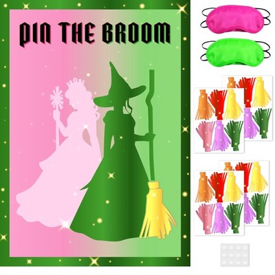 Witch Party Decorations Pin The Broom Birthday Party Games Decorations, Pink ...